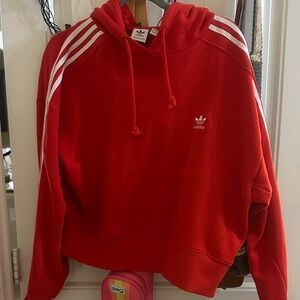 Adidas Scarlet Hoodie with White Accents